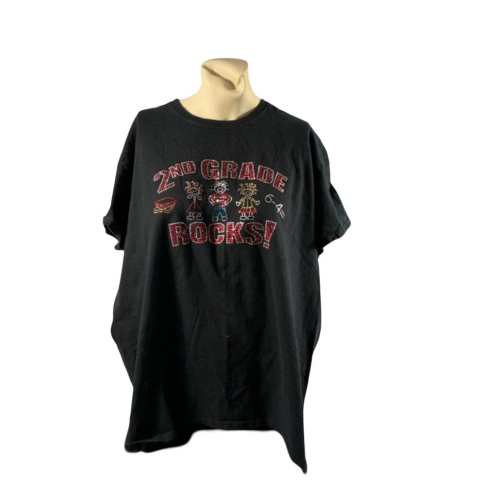 2nd Grade Rocks! Black T-Shirt